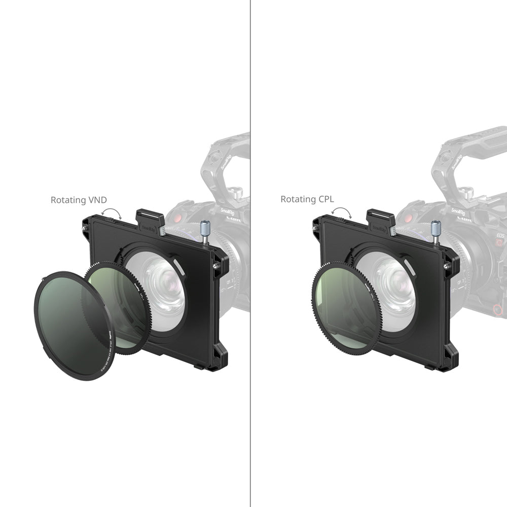SmallRig 95mm Matte Box Kit with CPL / VND Filter Set, Four Threaded A ...
