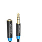 Vention TRS 3.5mm Male to 3.5mm Female Cotton Braided 3-Meters Gold Plated (VAB-B06) Stereo Audio Extension Cable for Amplifiers, Sound Box, Laptops, Smartphones