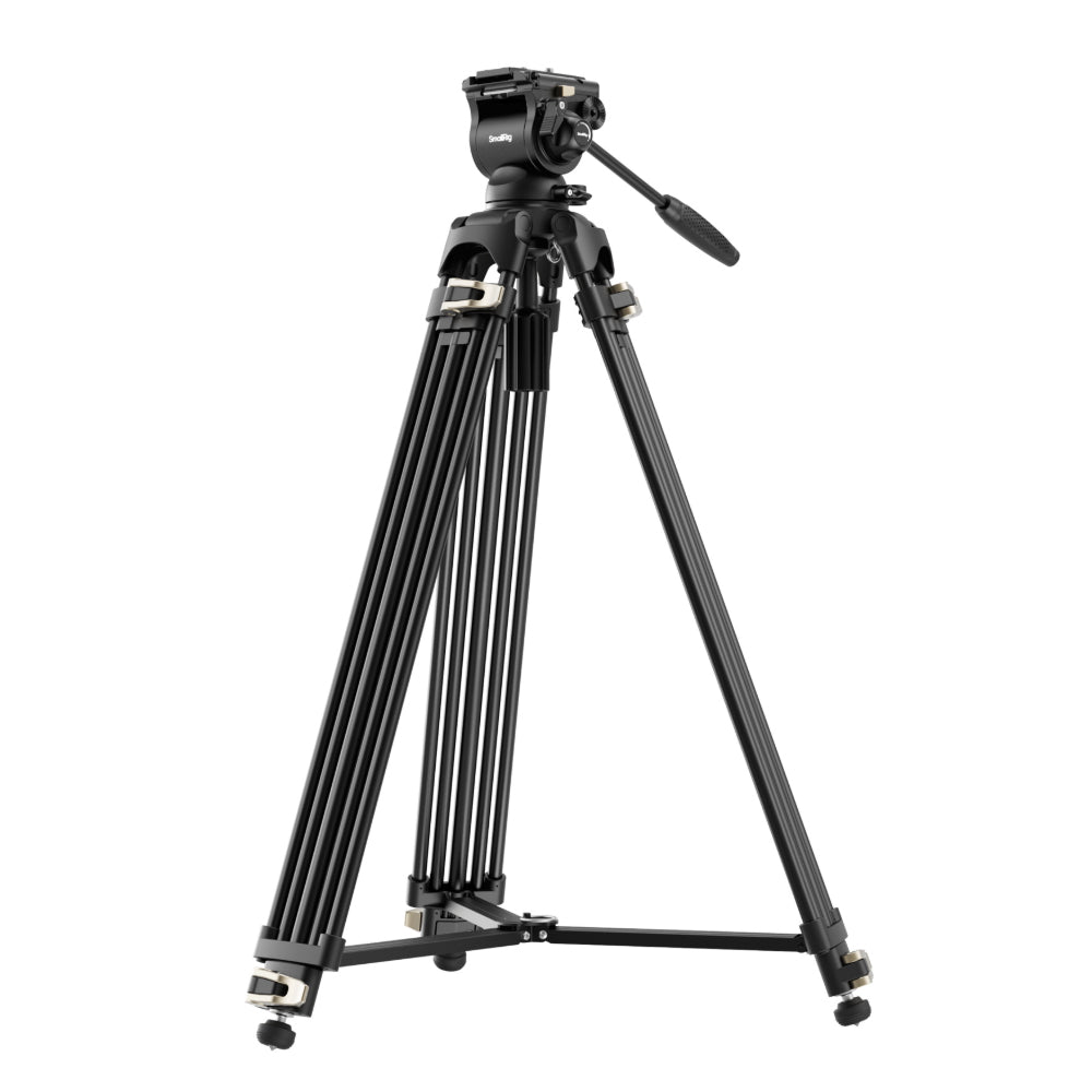 SmallRig AD-01S Heavy-Duty Fluid Tripod Kit Set Bundle with 75mm Half-Ball Head 360° Rotation, 6kgs Maximum Load Capacity, 33.9 to 73.2" Height Adjustment & 35" Folded Length for Photography, Filmmaking, Vlogging & Live Recording