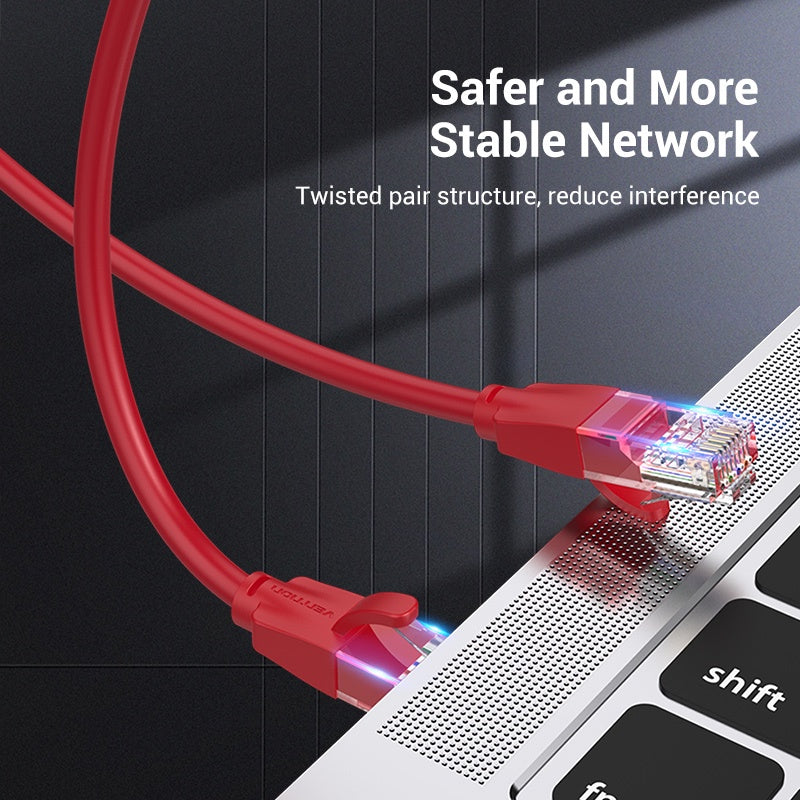 Vention CAT6 Ethernet Round Cable UTP Patch 1000Mbps Lan Network Wire Cord for Internet Router PC Modem