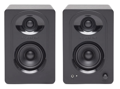 [CLEARANCE] Samson MediaOne M30 Powered Studio Monitors  Speakers 10W Power with Bass Boost Switch and 1/8" Sub and Headphone Outputs