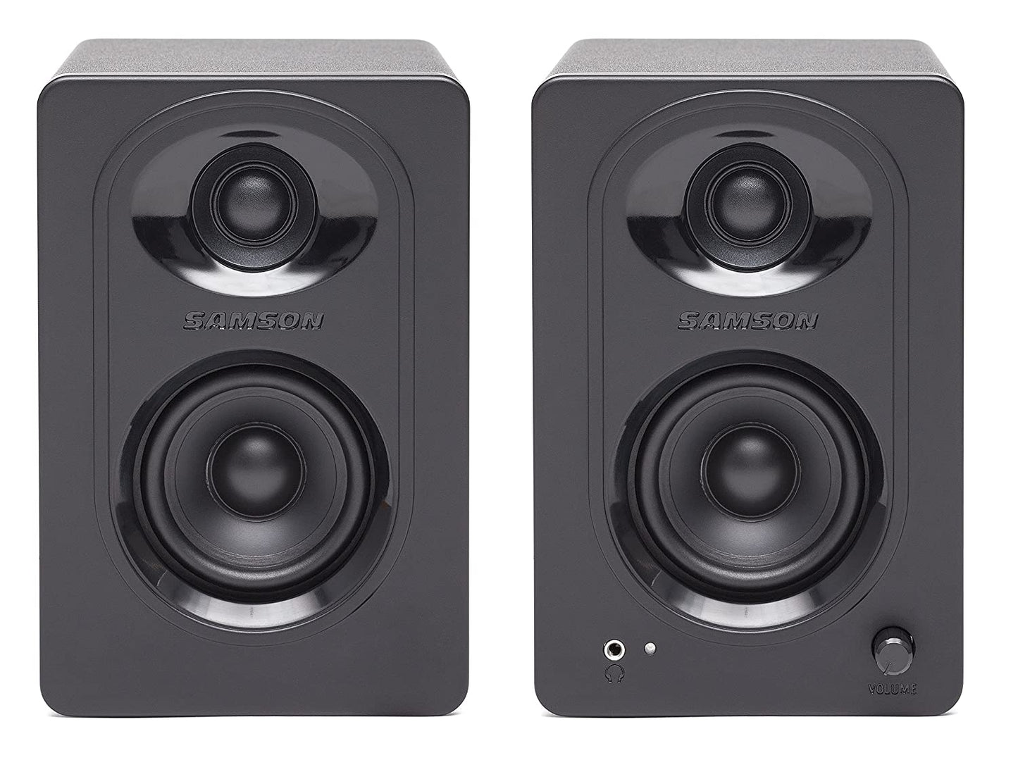 [CLEARANCE] Samson MediaOne M30 Powered Studio Monitors  Speakers 10W Power with Bass Boost Switch and 1/8" Sub and Headphone Outputs