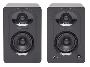 [CLEARANCE] Samson MediaOne M30 Powered Studio Monitors  Speakers 10W Power with Bass Boost Switch and 1/8" Sub and Headphone Outputs