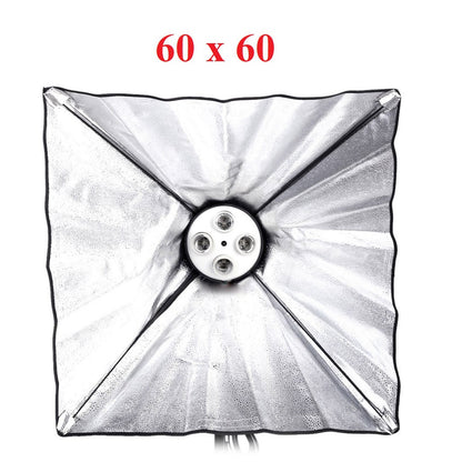 [CLEARANCE] Pxel SB-4B-60X60 4 in 1 E27 Base Socket Light Lamp Bulb Holder Adapter for Photo Video Studio Softbox 60 x 60 cm