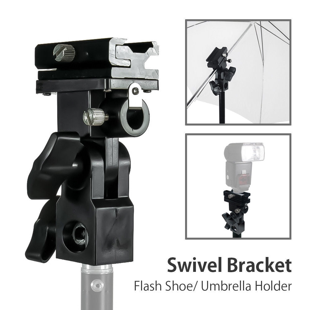 Pxel AA-LS3 B Type Flash Bracket Umbrella Holder Swivel Light Stand Adapter Cold Shoe Speedlight
