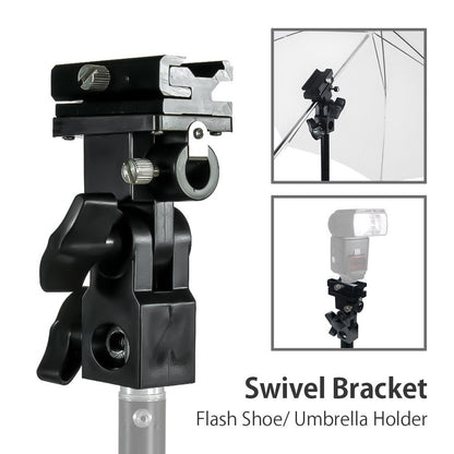 Pxel AA-LS3 B Type Flash Bracket Umbrella Holder Swivel Light Stand Adapter Cold Shoe Speedlight