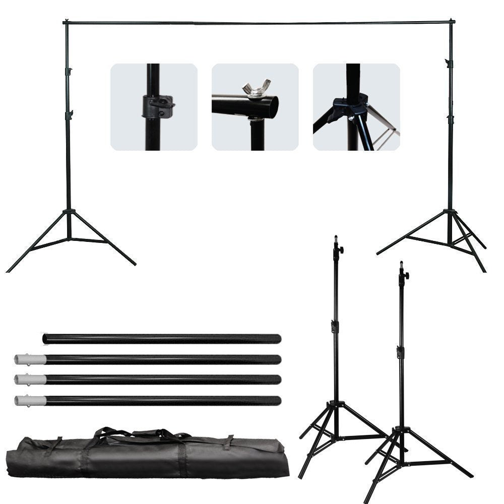 Pxel LS-BD2.8X3 Photo Video Studio 280cm x 300cm or 9ft. x 10 ft Adjustable Muslin Background Backdrop Support System Stand