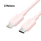 Vention 1M / 2M 27W USB 2.0 Type-C Male to Lightning Male PD Fast Charging Data 3A Cable with High-Speed 480Mbps Transfer Speed for iPhone, iPad, iPod Touch - Black, White, Pink, Blue