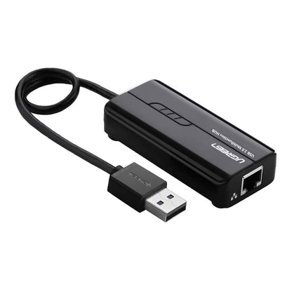 UGREEN USB 2.0 / 3.0 3-Port Hub Ethernet Network Adapter with LED Indicator, DC 5V Power Port | 20264, 20265