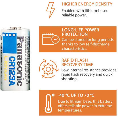 [CLEARANCE] Panasonic CR123A Photo Power Manganese Dioxide Lithium Battery 3V CR-123AW1BE