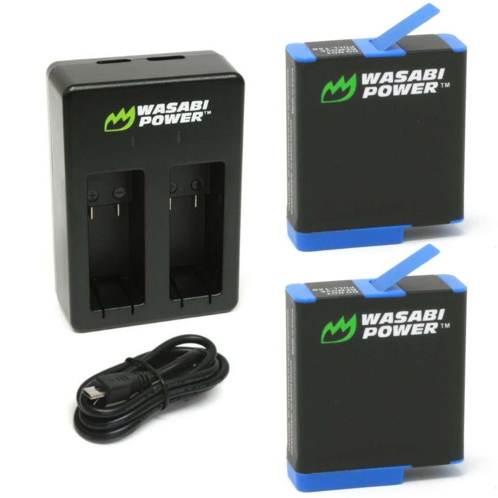 Wasabi Power Battery for GoPro HERO8 Black and Dual Charger Compatible with HERO8 BLACK, HERO7 BLACK, HERO6, HERO5  | JG Superstore