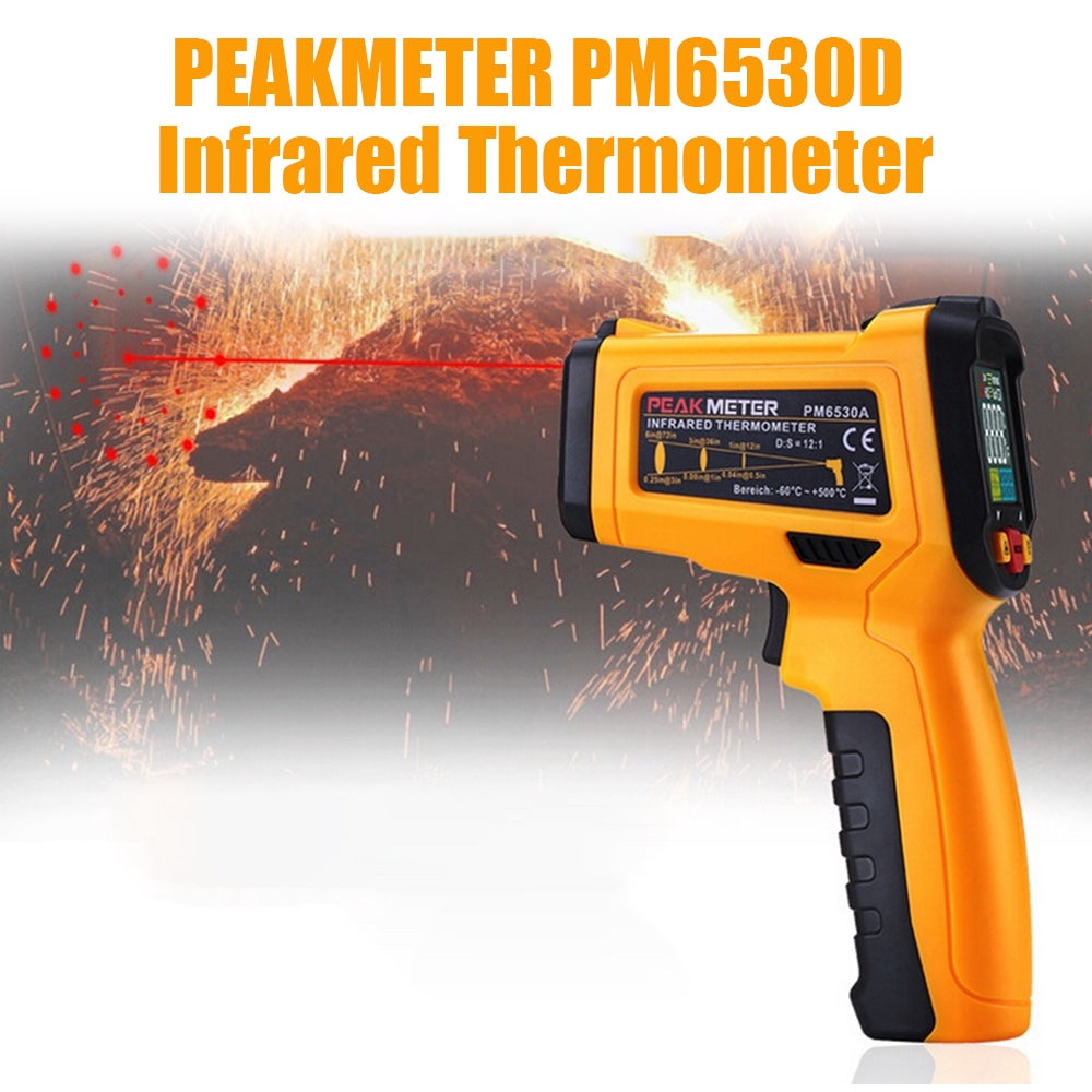 [CLEARANCE] PeakMeter PM6530D -50~800 with Humidity and Dew Point IRT K type Ambient UV Light Infrared Thermometer Gun