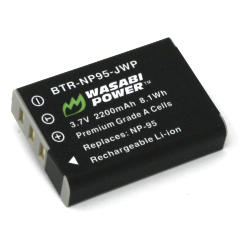 Wasabi Power Battery NP-95 NP95 (2-Pack) and Charger for Fujifilm and Fuji FinePix REAL 3D W1, X100, X100S, X-S1  | JG Superstore