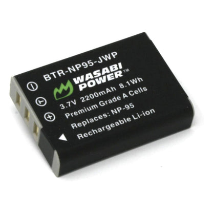 Wasabi Power Battery NP-95 NP95 (2-Pack) and Charger for Fujifilm and Fuji FinePix REAL 3D W1, X100, X100S, X-S1  | JG Superstore