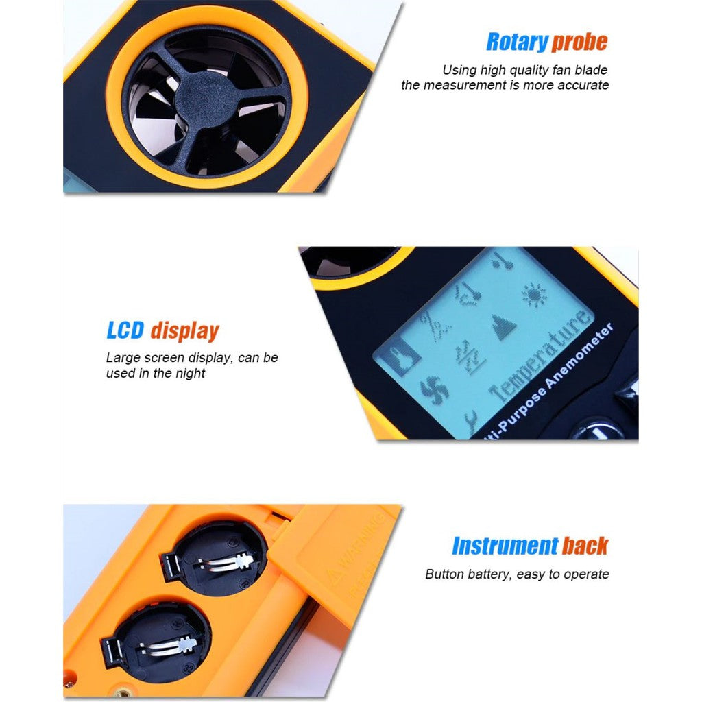 [CLEARANCE] Benetech GM8910 Multifunctiol Digital Anemometer Eight functions, with backlight