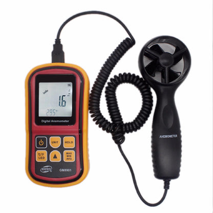 Benetech GM8901 Hand Held Anemometer 45m/s (88MPH) LCD Digital Thermometer Electronic Hand-held Wind Speed Gauge Meter