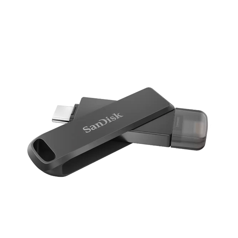 SanDisk iXpand Luxe 64GB 128GB 256GB USB 3.2 Gen 1 Type-C and Lightning OTG Flash Drive with Password Protection and PC Computer Mobile OS Support