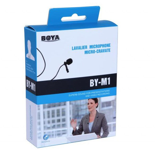 Boya BY-M1 Omni-Directional Lavalier Lapel Microphone for Smartphones Cameras Vlog Livestream  Video Content ASMR M1