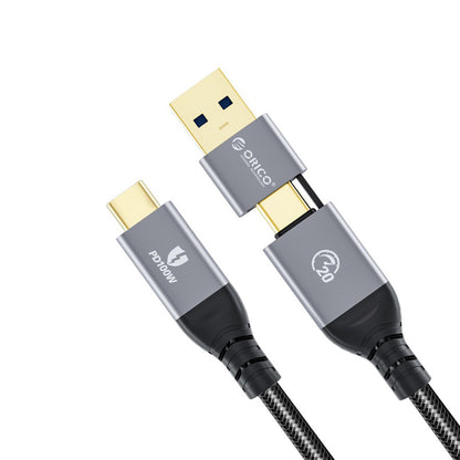 [CLEARANCE] ORICO (0.5m / 1m ) 2-in-1 USB C to USB C / USB A to USB C Fast Charging Data Cable with Adapter 20Gbps / 40Gbps Fast Data Transfer Rate, 4K 60Hz Video, Type C PD 100W for Smartphone, PC, Laptop | ACC20  ACC40