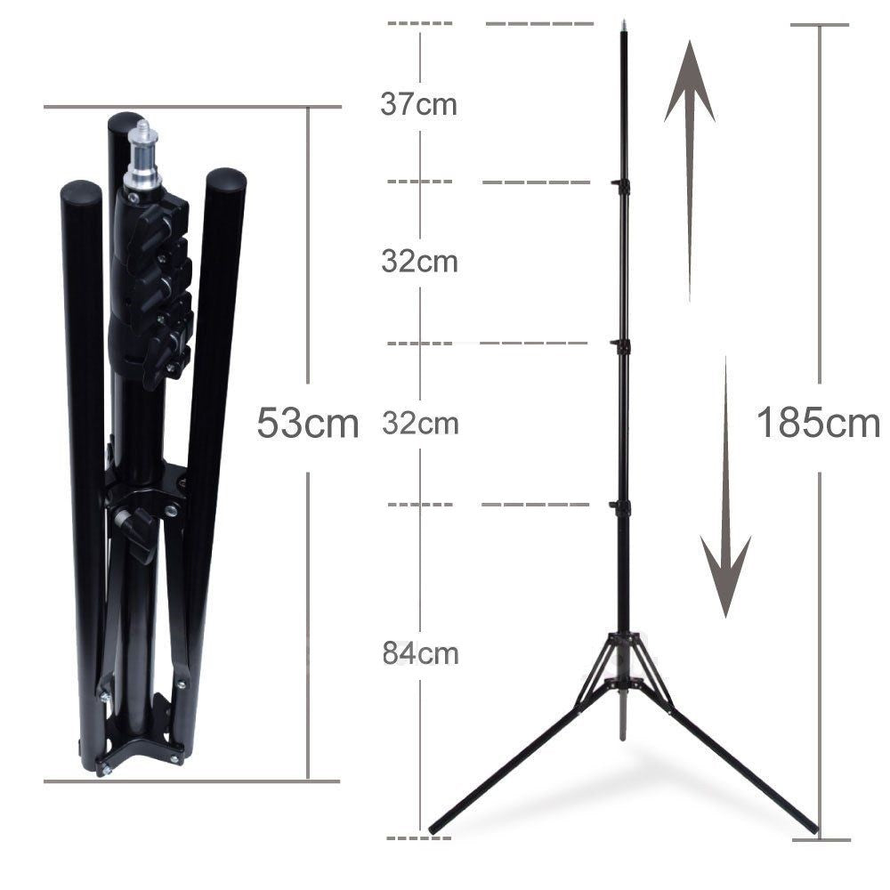 Pxel LS185RF 185cm 6 feet Reverse Fold Folding Light Stand for Photo Studio Lighting Flash Strobe