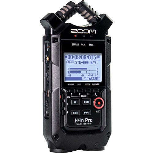 Zoom H4n Pro Black 4-Channel Handy Portable Recorder for Stereo Multitrack Music Recording Audio Video Podcasting