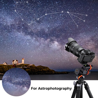 K&F Concept 3 Way Geared Tripod Head Accessories with Arca-Swiss Quick Release Plate, High-Precision Micrometric Knobs, Aluminum Alloy, 6 kgs Max Load Capacity, 1/4"-20 Screw for Professiol Photography, Video Recording & Content Creation