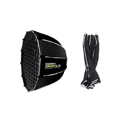 Bao Rong By Triopo Sunlight SL Series 70cm Folding Parabolic Softbox Grid 12-Sided Umbrella w/ Bowens Adapter, Honeycomb Grid, Removable Front Diffuser, Reflective Silver Interior & Carrying Bag for Studio Photography