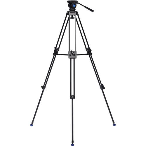 Benro KH25C / KH26C 61.6 / 72.6 Aluminum Video Tripod Kit with Fluid Head, 11lb Payload, Retractable Feet, Carrying Travel Bag for DSLR Cameras