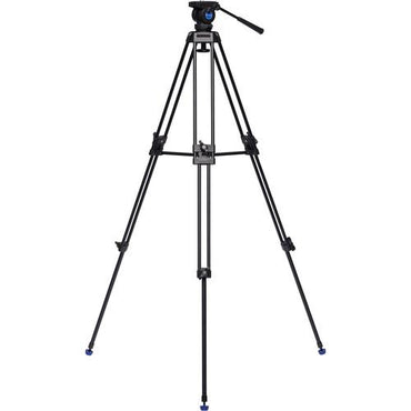 Benro KH25C / KH26C 61.6 / 72.6 Aluminum Video Tripod Kit with Fluid Head, 11lb Payload, Retractable Feet, Carrying Travel Bag for DSLR Cameras