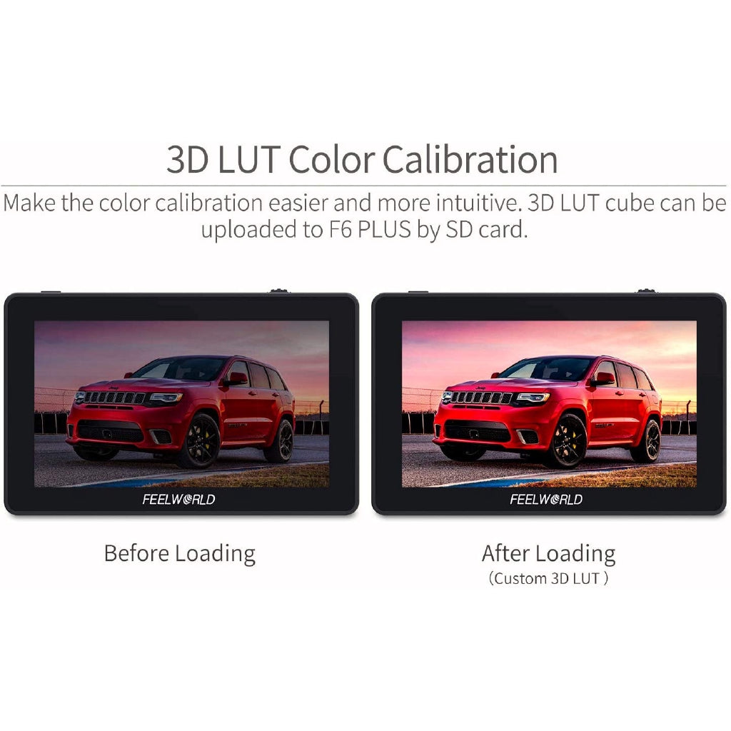 FEELWORLD F6 Plus 5.5 inch DSLR Camera Field Touch Screen Monitor with 3D Lut Small Full HD 1920x1080 IPS Video Peaking Focus Assist 4K HDMI 8.4V DC Input Output Include Tilt Arm