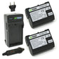 Wasabi Power EN-EL15 ENEL15 (2 Pack) 7.0V 2000mAh Battery and Dual USB Charger Kit with Power Indicators for Select Nikon EN-EL15a EN-EL15b EN-EL15c and 1 V1, D500 D600 D800 D810A D7000 Z5 Z6 Z6II Z7 Z711 Z8 DSLR Mirrorless Camera