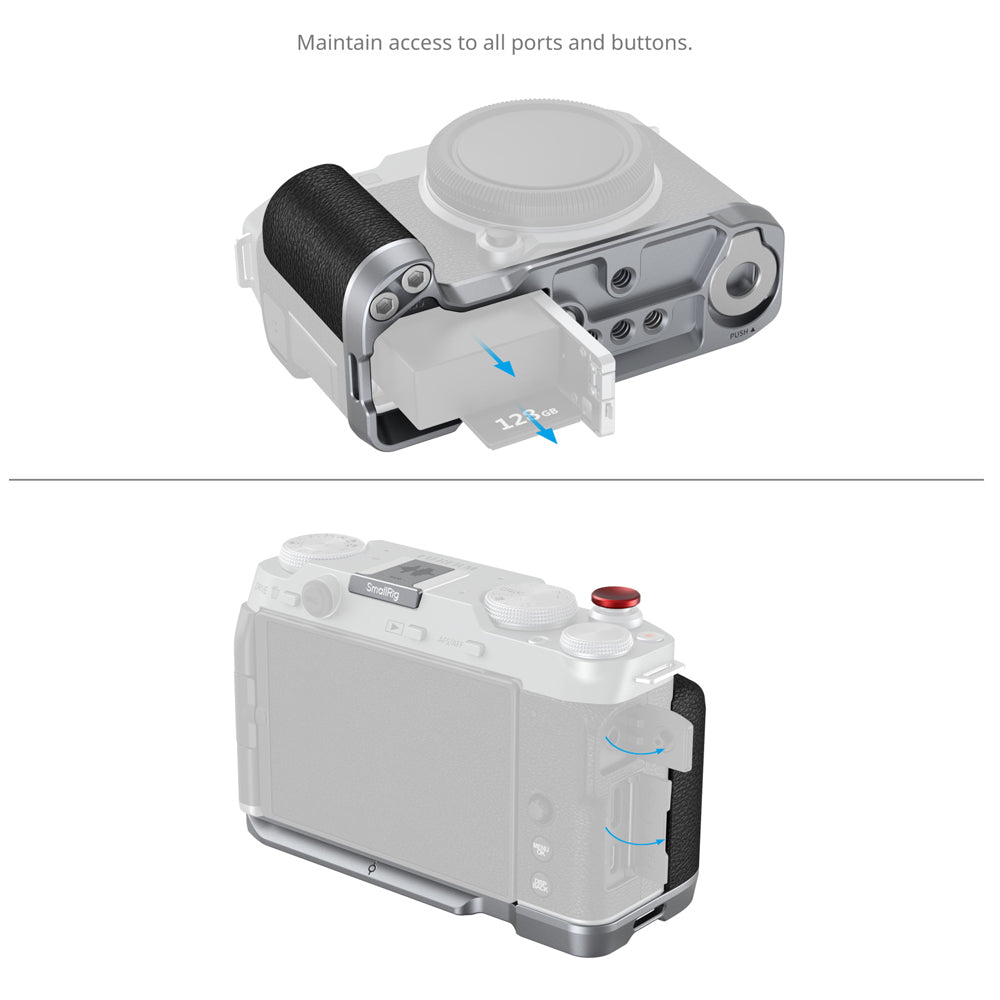 SmallRig L-Shape Bracket for FUJIFILM X-M5 Camera with Silicon Grip, Arca-Type Baseplate, Shutter Button, Hot Shoe Cover, Windscreen Microphone Mount, Unobstructed Access to Ports, Buttons, Flip Screen and Multiple Mounting Options | 4875