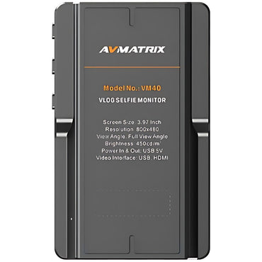 AVMATRIX VM40 Selfie Monitor Magnetic Phone Vlog, 3.97" Screen, 1080p FHD, Cold Shoe for Live Stream
