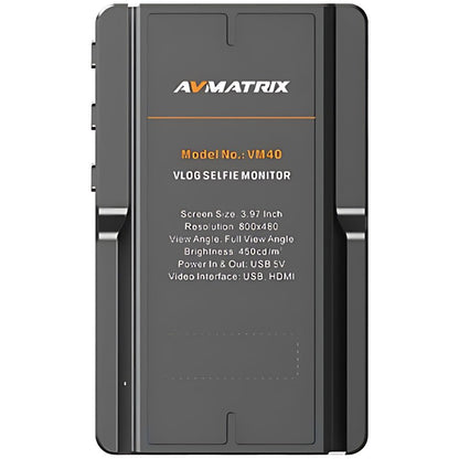 AVMATRIX VM40 Selfie Monitor Magnetic Phone Vlog, 3.97" Screen, 1080p FHD, Cold Shoe for Live Stream