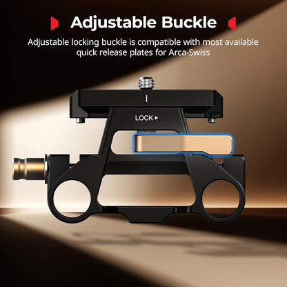 SmallRig Arca-Type Baseplate Kit with 15mm LWS Rod Bracket Camera Rig Mount for DSLR, Mirrorless & Cinema Cameras | Quick Release Plate, Adjustable Lever-Lock, Multiple 1/4"-20 & 3/8"-16 Threads | 5365