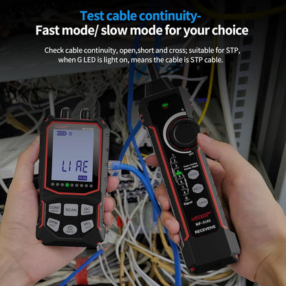 Noyafa NF-918S Network Cable Tester With 6 Wavelength Optical Power Meter, PoE Network Tools, Digital Multimeter, RJ45 Network Tester For Ethernet Cable, Telephone Line, BNC Coaxial Cable, Electric Wire
