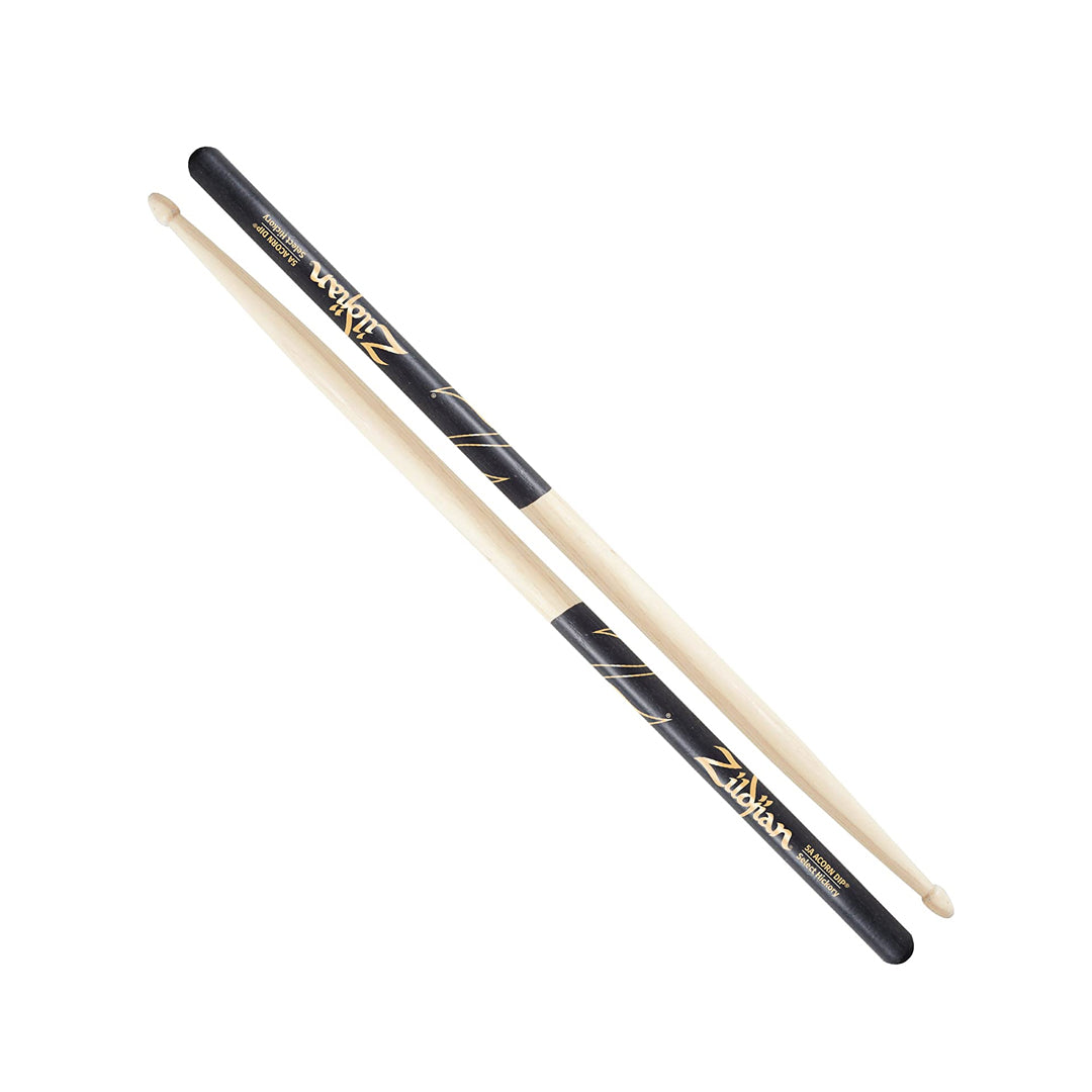 Zildjian Hickory Wood Drumsticks Acorn Tip for Drums and Cymbals (Black/Natural) | Z5AACD