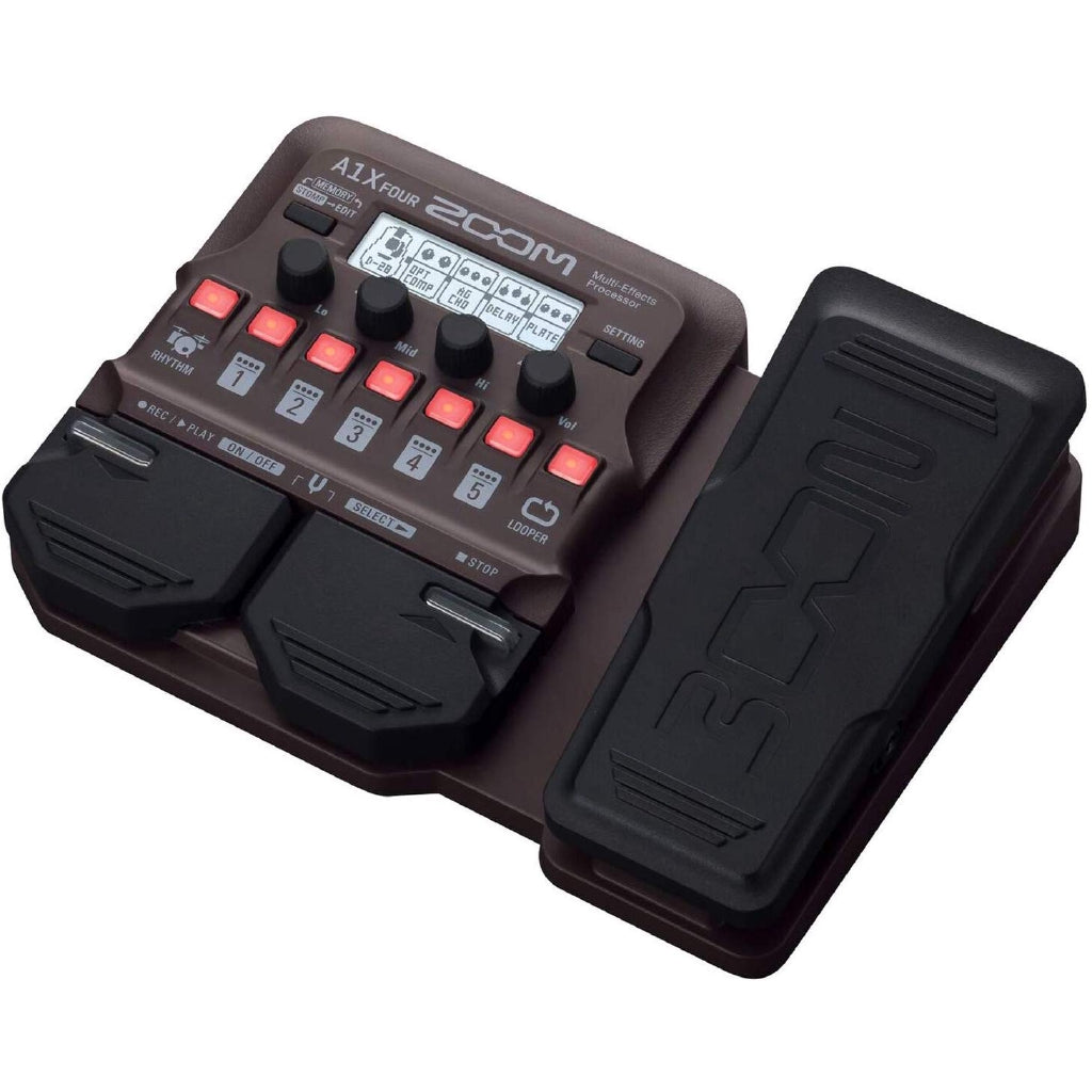 Zoom A1X Four Acoustic Instrument Multi-Effect Processor with Expression Pedal for Acoustic Guitar, Saxophone, Trumpet, Violin, Harmonica, and Acoustic Bass with 80+ Effects, Looper, and Drum Machine