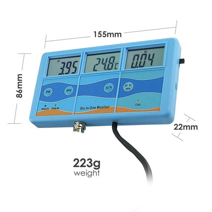 [CLEARANCE] Eagletech PHT-027 Pro 7 in 1 Rechargeable Multifunction LCD Digital Meter Water Quality Tester ORP (mV), PH, CF, EC, TDS (ppm), degree F, degree C Meter Tester Thermometer