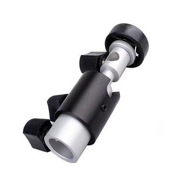 Pxel C-Type Hot Shoe Light Stand Bracket Aluminum Alloy with 360° Swivel Flash Light Mount and Umbrella Reflector Softbox Holder for Camera Flash Speedlite, Studio Lights & Photography Accessories