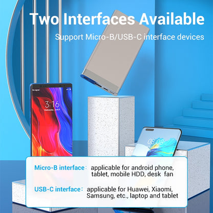 [CLEARANCE] Vention 2-in-1 USB 2.0 to Micro USB and USB Type-C Charging and Data Cable with Interchangeable Plugs for PC, Mac, and Android Phones and Tablets (0.5 M) | CQDBD