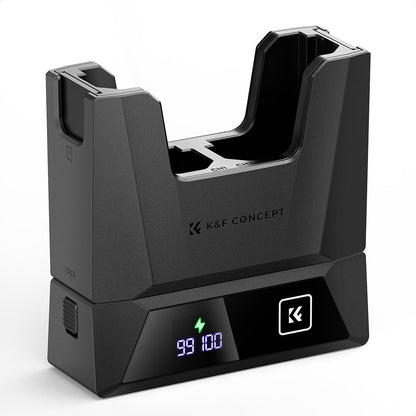 K&F Concept LP-E6 / LP-E6N / LP-E6NH (3 / 2-Pack) 2250mAh Rechargeable Camera Battery Replacement and Triple / Dual Slot Charger Display Kit with USB Type-C / Micro B Input Fast Charging Ports for Selected Canon Digital Cameras