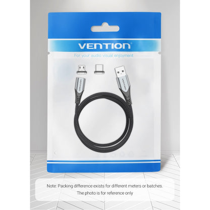 Vention USB 2.0 A Male to 2-in-1 Micro-B & USB-C Male 3A Magnetic Cable 480Mbps (CQM) (Available in Different Lengths)