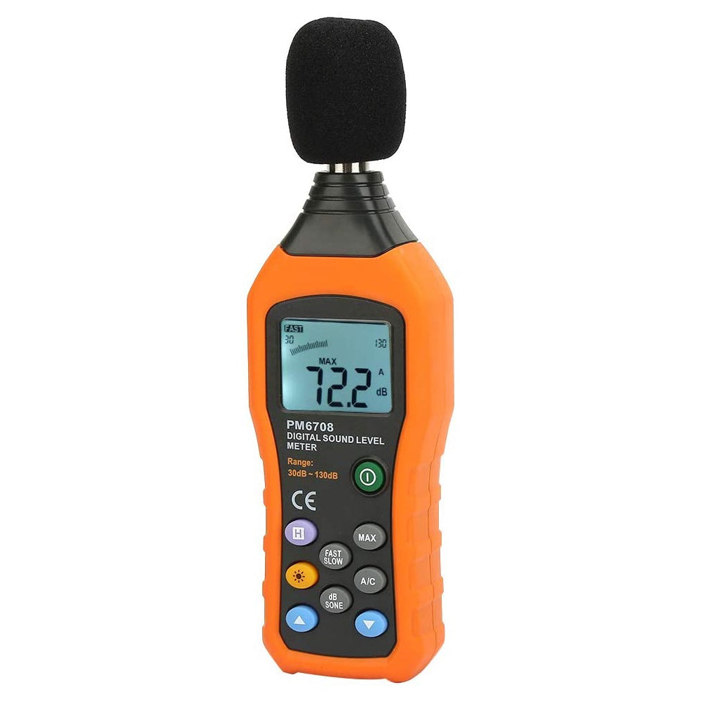 [CLEARANCE] PeakMeter PM6708 LCD Digital Audio Decibel Sound Noise Level Meter dB Meter Measuring Logger Tester 30 dB to 130 dB