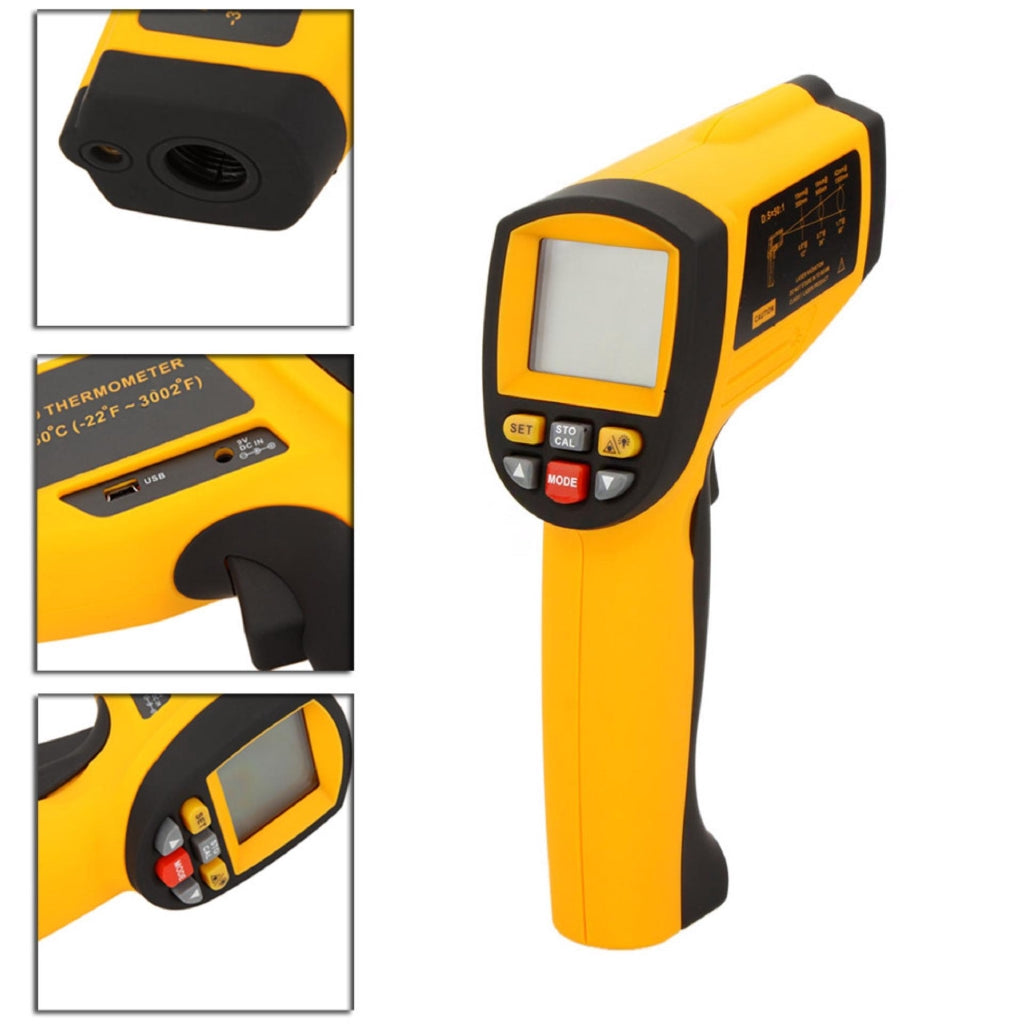 Benetech GM1651 Non Contact Thermometer Laser Temperature Gun Infrared Thermometer -30° to 1650° Celcius with USB interface to connect your PC.