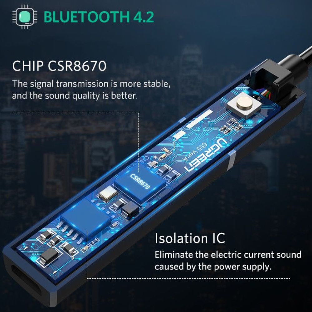 [CLEARANCE] UGREEN Bluetooth 5.0 Transmitter with 3.5mm Mini Jack for PC, Desktop Computer, Laptop, TV to Headphone, Speaker, Amplifier, etc. | 40761