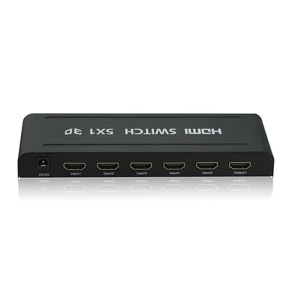 ArgoX HDSW5 1080p 60Hz Full HD HDMI Video Switcher 5x1 with 2.25Gbps Data Rate and TMDS Clock, Supports 3D, AWG26 HMDI, and Remote Control
