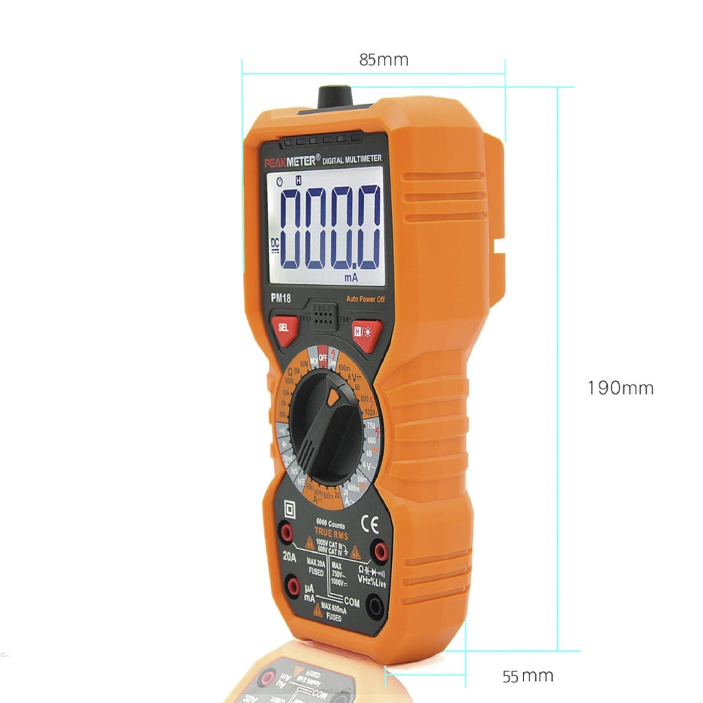 [CLEARANCE] PeakMeter PM18C Digital Multimeter Measuring Voltage Current Resistance Capacitance Frequency Temperature NCV Live Line Tester