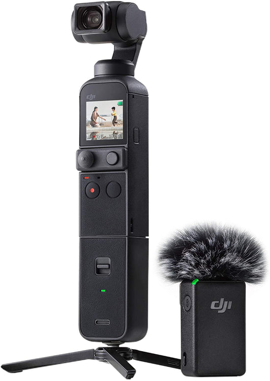 DJI Pocket 2 Handheld ActiveTrack 3.0 3-Axis Gimbal Stabilizer with 64MP 4K 60FPS 8x Zoom HDR Camera Built-In AI Editor Mini Camcorder (Creator Combo Pack Available)
