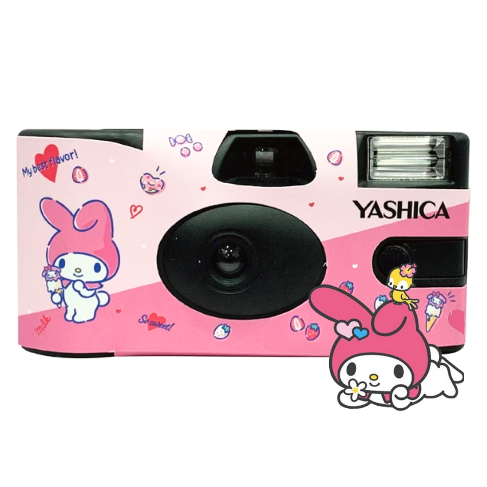 YASHICA x SANRIO Series 35mm ISO 400 F/11 Single Use Film Camera with 27 EXP Exposures for Color Prints and Photography